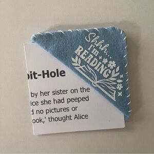 Blue Felt Corner Bookmark